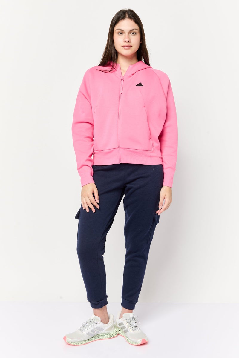 Adidas Women Sportswear Fit Long Sleeve Outdoor Sweatshirts, Pink - Image 2